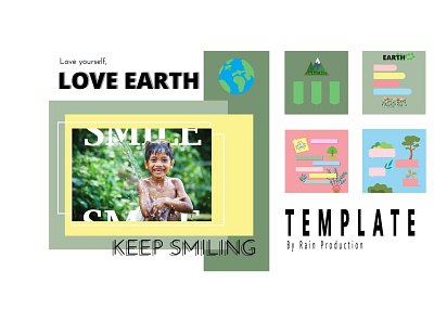 TEMPLATE : EARTH THEME app design graphic design illustration template