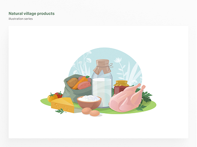 Still life of Natural products adobe illustration graphic design illustration illustration series natural products vector village