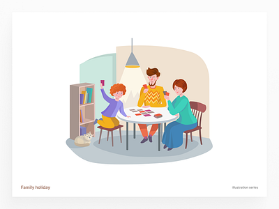 Family holiday — Board game board game family family holiday flat illustration illustration illustration series vector