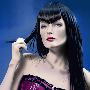 Abbie Mac art artrage blue digital emo goth hair model painting portrait