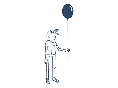 Gangle Crow balloon bird birthday crow illustration