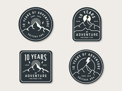 Voltage Adventure Patches adventure agency anniversary bolt lightning mountain outdoors peak voltage years