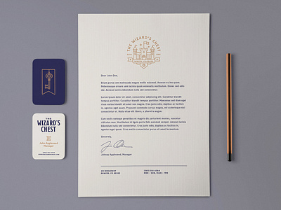 The Wizard's Chest – Stationary business card card castle chest key logo stationary wizard