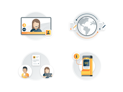Customer Experience Concepts (Set 1) customer experience icons illustrations service tech