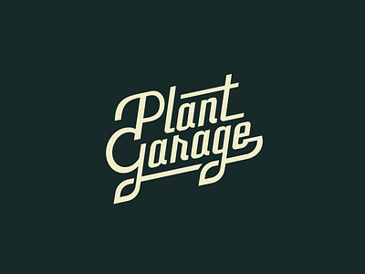 Plant Garage – Logo auto brand car custom type garage identity logo nature plant retro typography vintage