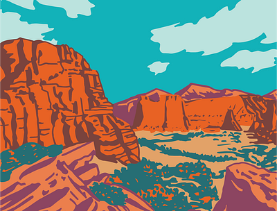 Capital Reef digital art illustration