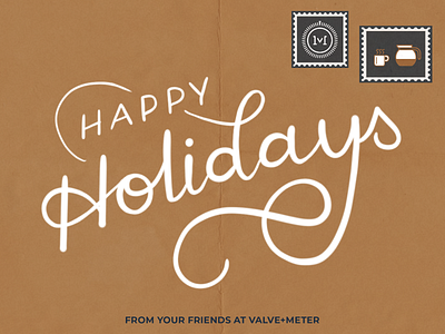 Happy Holidays branding christmas coffee design envelope graphic design gray hanukkah holiday kwanzaa logo mail navy new year package parcel stamps typography vm winter
