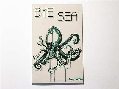 Bye Sea Chapbook book books chapbook cover octopus print printmaking screenprint silkscreen