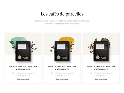 Lomi - Product cards brand commerce brand experience coffee e-commerce headless