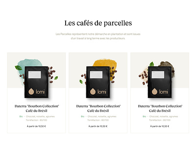 Lomi - Product cards brand commerce brand experience coffee e commerce headless