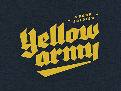 Yellow Army - T-shirt - 0002 lettering rugby sport t shirt