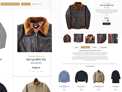 Real McCoy's category detail and product category ecommerce fashion product