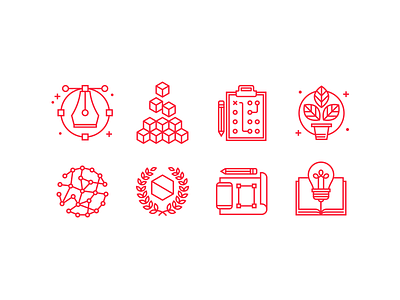 JH Icons awards collaborate craft design development grow icon icons learn planning set