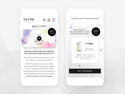 Neom Organics - Mobile Landing Pages