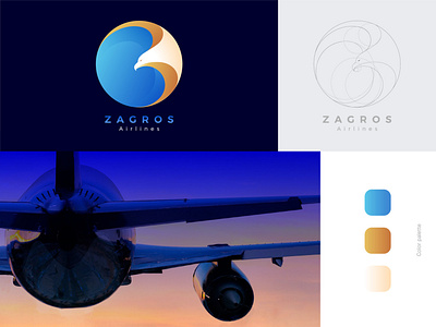 ZAGROS Airlines Logo Design branding design graphic design logo typography ui