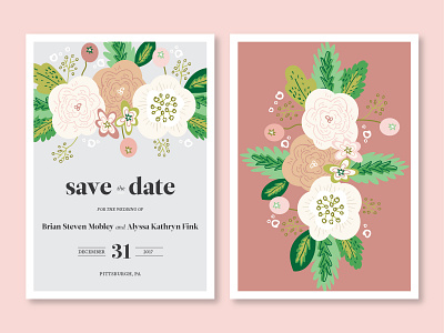 Save the Date Floral design floral flowers hand drawn illustration save the dates savethedate wedding