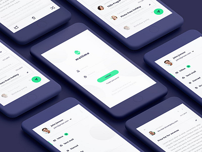 Mailimo app design brand branding email email client fresh green mail ui ux