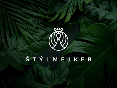 Štýlmejker logo brand fashion logo peacock strokes stylist visual identity