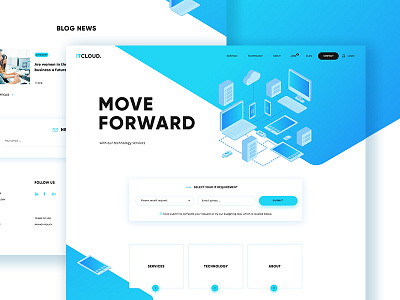 Itcloud Homepage blue design gradient homepage illustration isometric it technology ui ux web webdesing