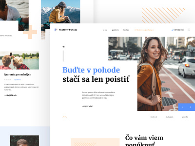 Poistky v Pohode Homepage blue brand design finance orange product ui uidesign ux uxdesign web webdesign website