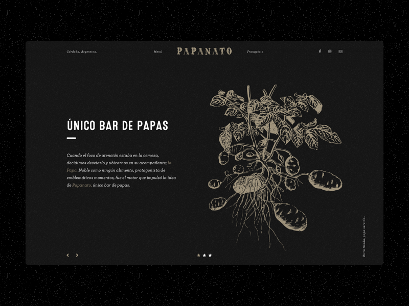 Single Page for Papanato Bar animation beer design flat food frenchfries illustration interface landing minimal motion restaurant singlepage sketch ui ux web website