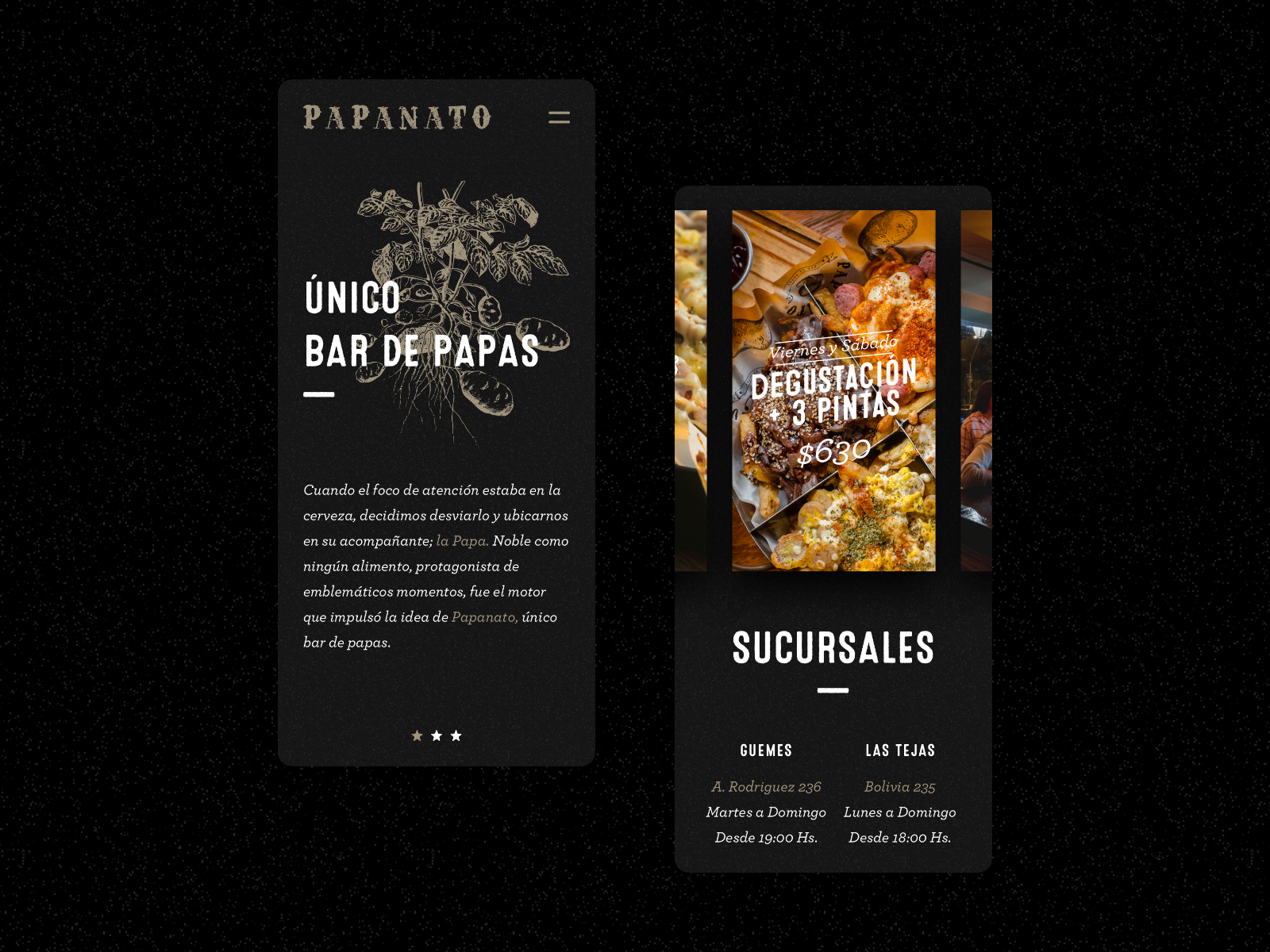 Single Page for Papanato Bar