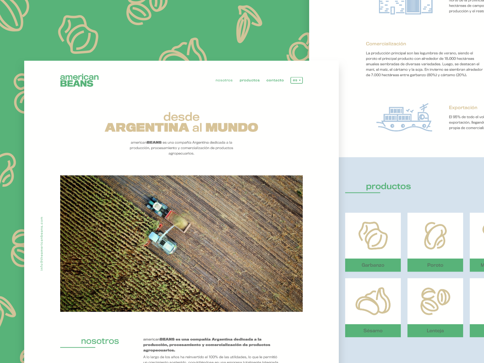 americanBEANS - Landing Page agriculture design icon illustration interface landing sketch ui ux web website