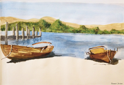 Boats Thumbnail art beach boats drawing painting water colour watercolour