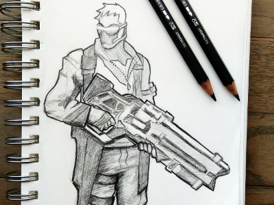 Soldier 76 - Overwatch - Sketch graphitepencil overwatch overwatchfanart sketch sketchbook soldier76