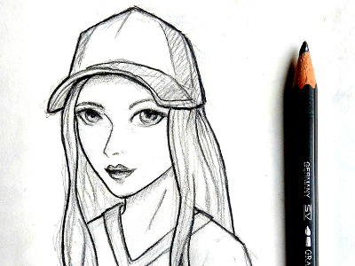 Girl in Ballcap - Sketch