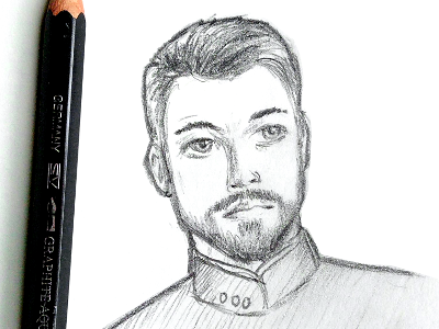 Sketch of William Riker art practice illustration picard portrait riker sketch sketchbook sketching startrek tng williamriker willriker