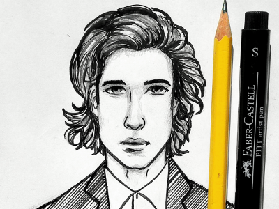 Suit Guy - Pencil and Ink Sketch hair illustration menshair portrait sketch sketchbook suit