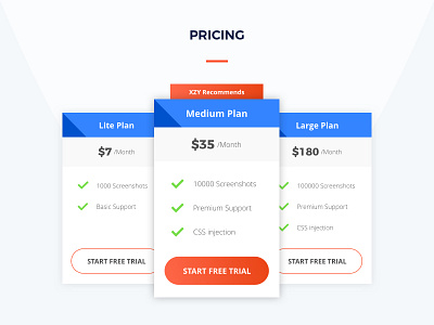 Pricing Plans design page plans pricing