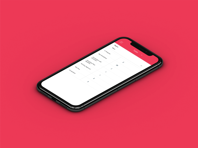 Tasks List - Mobile App mobile mobile app regions tasks
