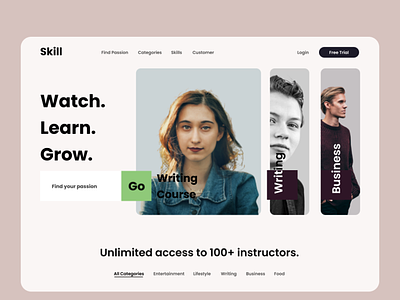 Skill - Website for developing your skills branding design skills ui ux