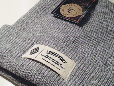 Patch label on beanies beanie canvas clothing diy hat label lesseffort printing screen print