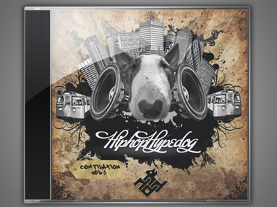 Hypedog artwork dog grunge hiphop hype london mixtape music music covers photoshop rap skyline