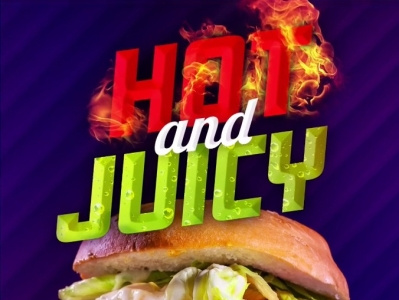 Text effects food ad graphic design text