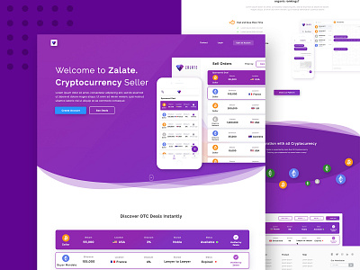 Zalate Crypto activity bitcoin cryptocurrency ico agency landing page list trading ui wallet web