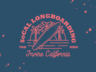 SoCal Longboarding Club branding icon illustration line art line drawing logo pastel simple vector vector art