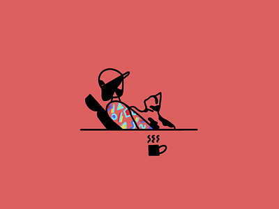 Mornings boyfriend cat coffee colors design illustration inktober2019 man morning procreate procreateapp sketch vector