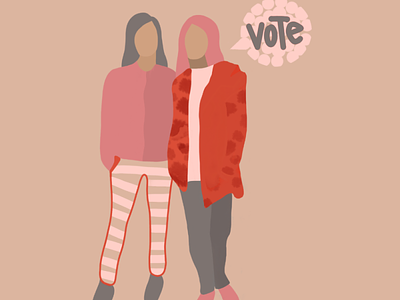 Vote colors design draw election friends illustration ipad procreate procreateapp sketch vector vote voter woman women