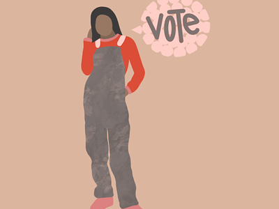 Vote colors design draw election illustration ipad overalls procreate procreateapp registered voter sketch vector vote voter woman
