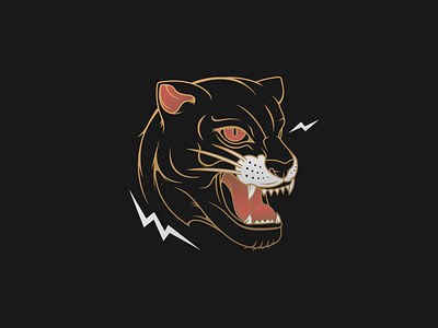 The Prowler animal head badge cat fight hunter jaguar leopard panther predator vector