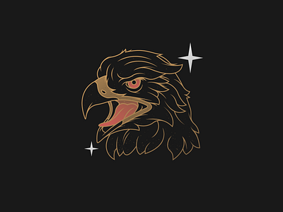 The Swooper bird eagle emblem falcon gold hawk head illustration patch vector