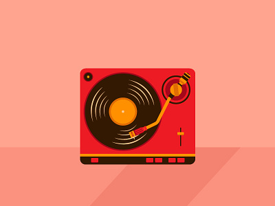 Record Player digital illustration flat illustration music record player vector vintage