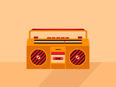 Boombox boombox digital illustration flat hip hop illustration music old school radio vector vintage