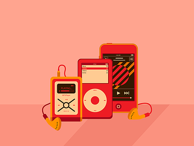 MP3 Players digital illustration flat illustration ipod mp3 player music sandisk vector