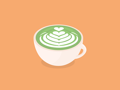 Matcha Latte cafe coffee flat green tea illustration latte matcha vector