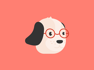 Dog Nerd dog flat glasses illustration pet puppy vector
